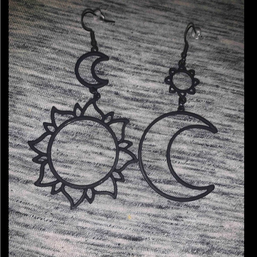 Boho Sun Moon Cut Out Elegant Gold Sliver Black - Picture 5 of 11